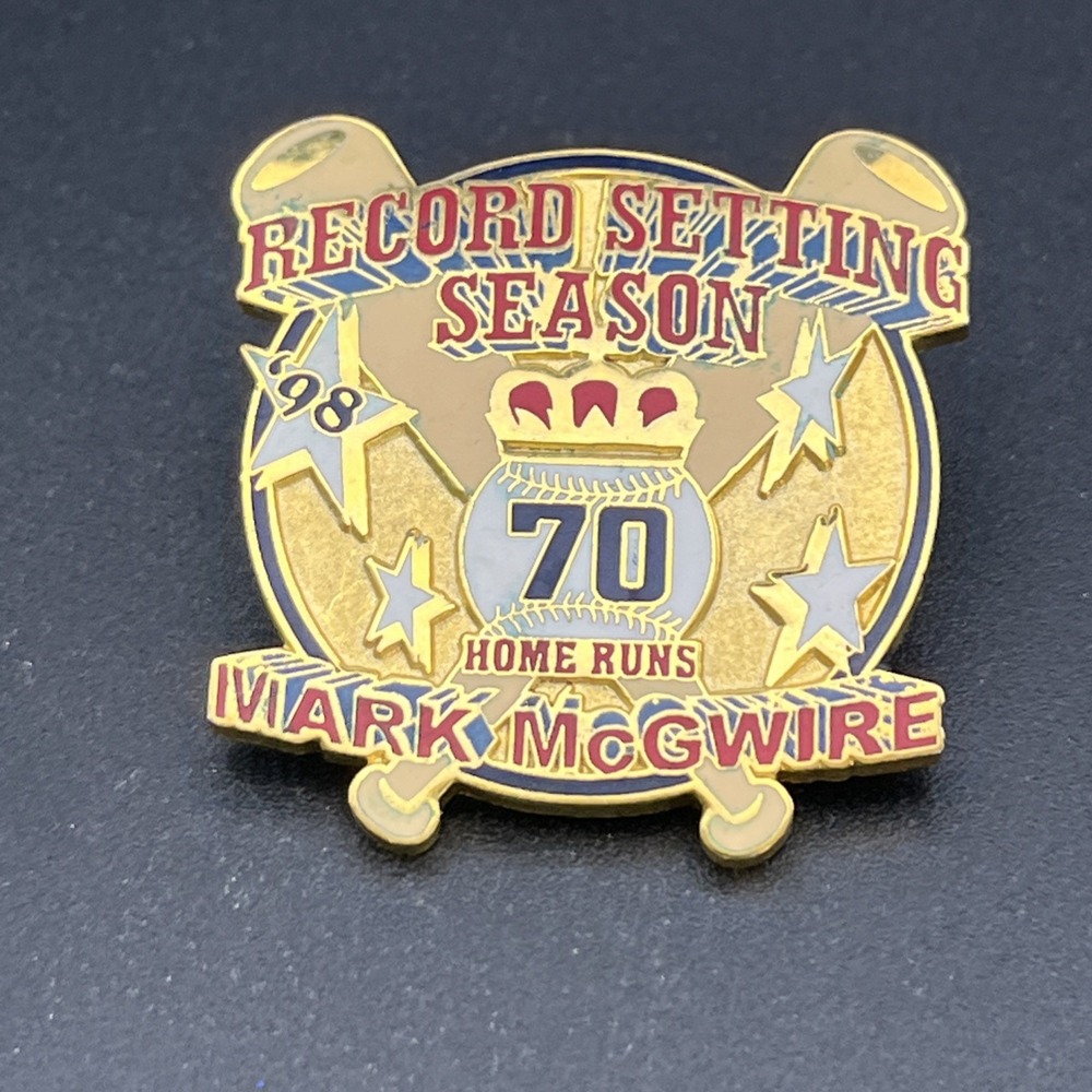 Mark McGwire Record Setting Season 70 Home‎ Runs Baseball Lapel Hat Pin